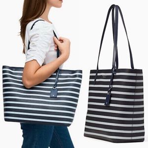Kate Spade Navy and White Striped Tote